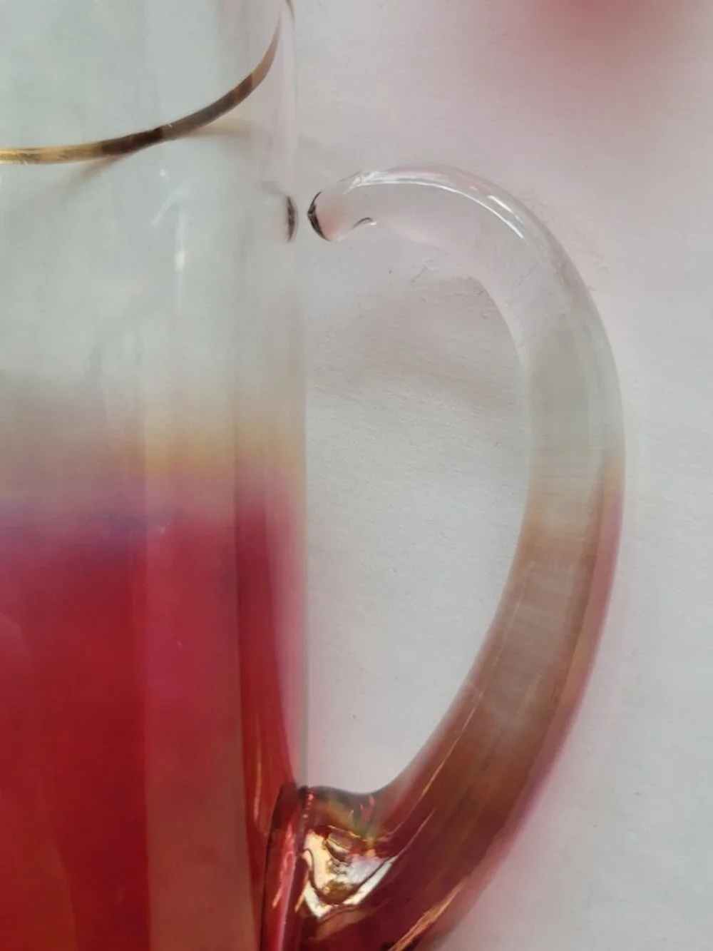 8 pc 1960s Blendo West Virginia Drinkware Set Pitcher Stirrer Glasses Cranberry